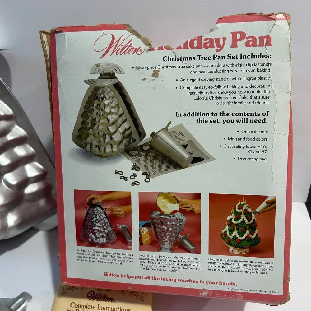VTG Wilton Candlelit Cake Christmas Pan Holiday Tree Kit Cake Mold Bake Set 1973